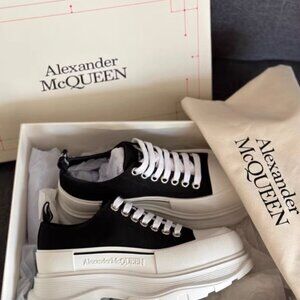 Alexander McQueen Black and White Chunky Sole Sneakers
